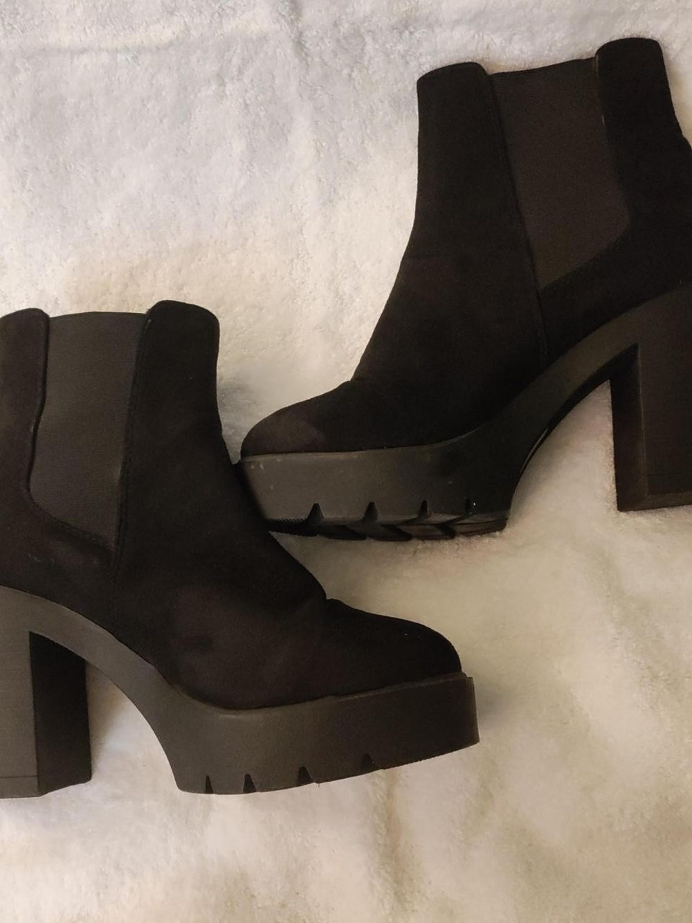 ASOS Black Chunky Platform Chelsea Block Heel Booties